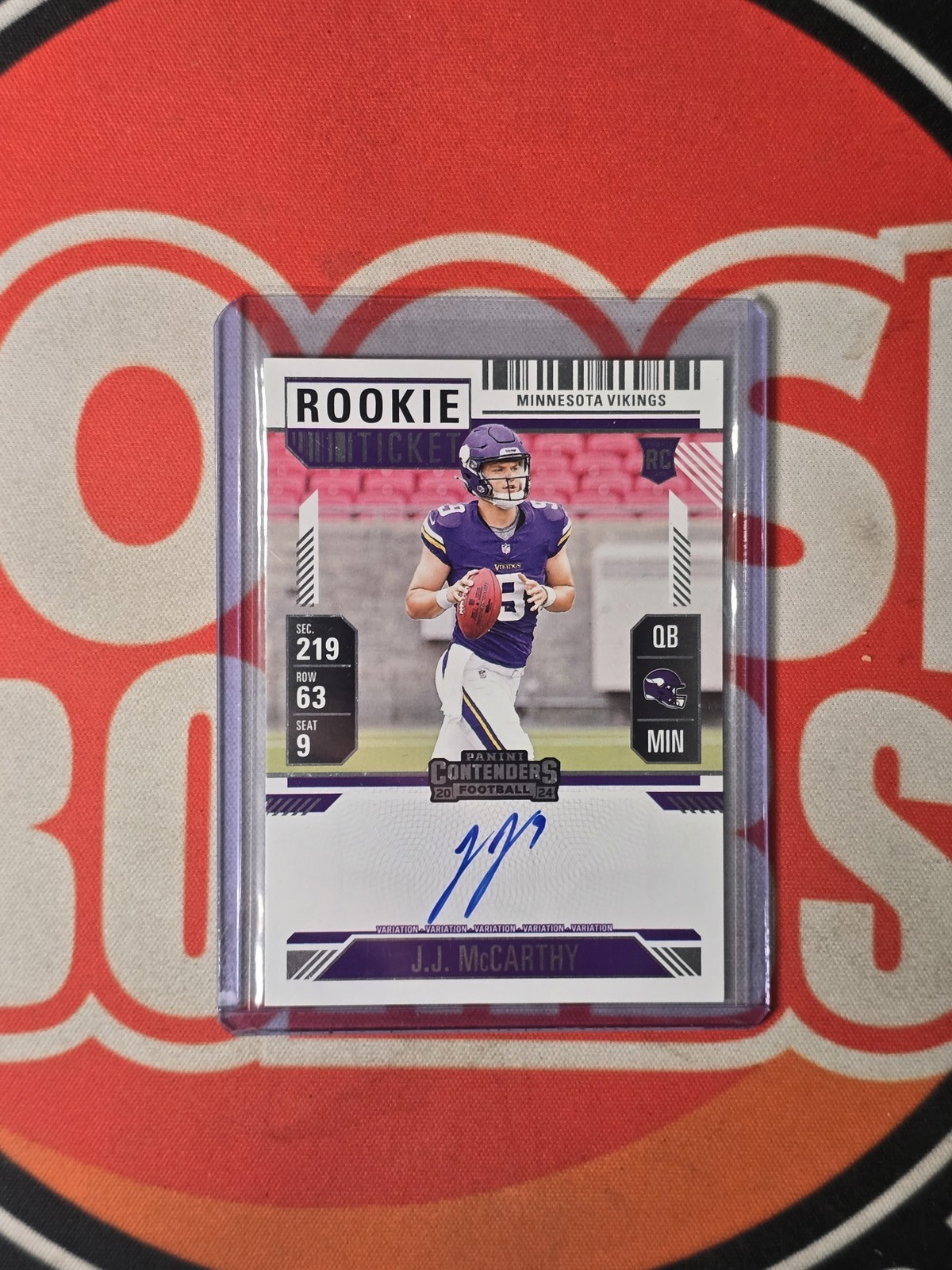 2024 JJ Mccarthy Panini Contenders Rookie Ticket #101 Rc Auto