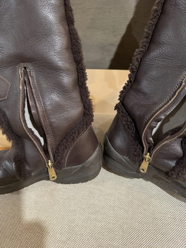 Botas Bally para mujer forradas de piel de oveja marrón 17” botas de invierno EE. UU. 8 Foto 4 de 4