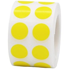 Hot Yellow Color Coding Labels for Organizing Inventory 0.50 Inch Round Circle