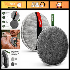 Extra Large Dual-Texture Exfoliating Body Scrubber Sponge - 2 Pack for Smooth Sk