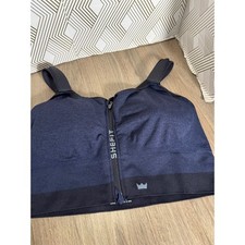 Shefit Ultimate Sports Bra Navy Blue Zip Front High Impact Adjustable 5Luxe