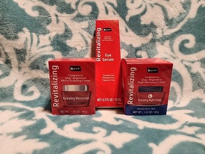  OLAY DUPE  B Pure Revitalizing SET: Moisturizer, Eye Serum, & Night Cream NIB