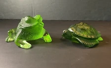 Lalique Green Sea Turtle & Green Frog 1 Of My Over 400 + Lalique Listings