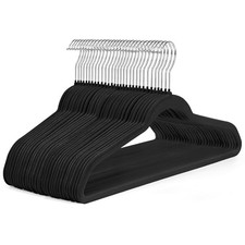 Velvet Hangers - Non Slip Felt Hangers Closet Essentials, 50 Pack Black