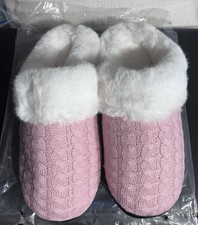 Women's Knit Fleece-Lined Slippers US Size 8.5-9