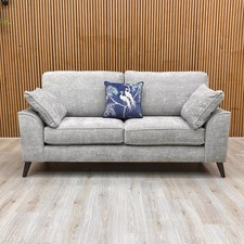 ‘Theodore’ 3 Seater Sofa Meridian Truffle Light Grey Chenille Fabric Modern NEW