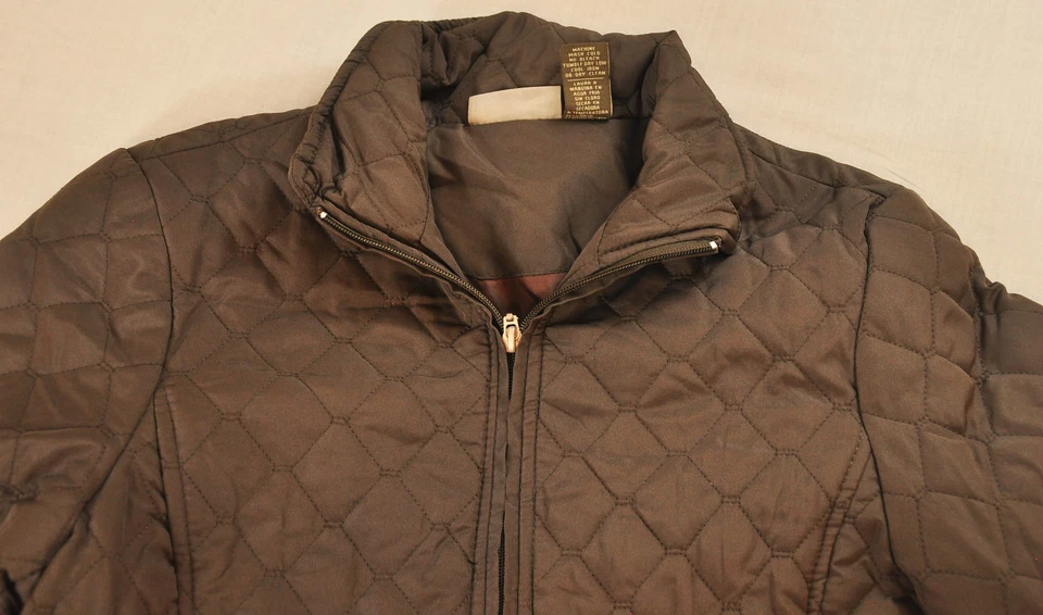 women's Jane Ashley jacket size small brown slim design diamon stitch polyester - Image 4 of 4