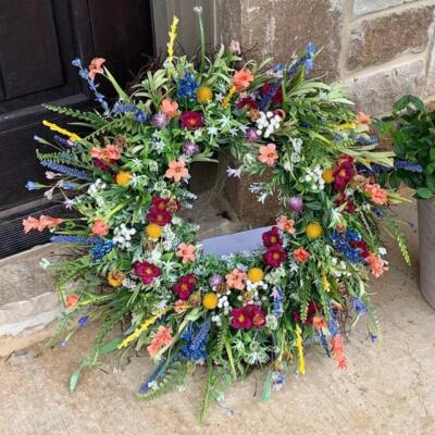 Spring Artificial Flower Wreath Front Door Wall Garland Home Party Decor Gifts