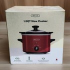 Bella 1.5 QT Slower Cooker 3 Heat Setting Tempered Glass Lid Red