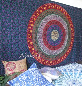 Indian Tapestry Multi Mandala Six Color Wall Hanging Hippie Room