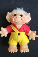Thomas DAM TROLL DOLL 1960s Denmark White Hair Boy Felt Clothes Pointy Ears