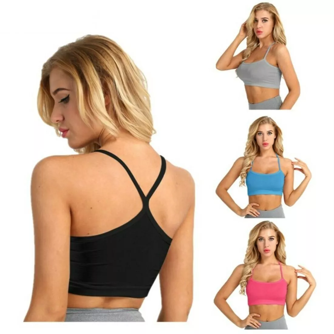 D bardeur Bretelle Femme Fille Nu Dos Y Forme Haut Bustier Danse