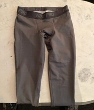 Nike Pro Warm Compression Tights Dri Fit Grey Full Length. Youth Size L.