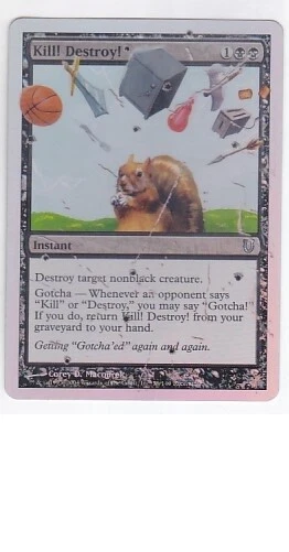 MTG FOIL UNHINGED KILL! DESTORY! NM MAGIC THE GATHERING ENGLISH UNCOMMON CARD - Image 3 of 4