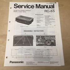 Original Panasonic Service Manual for RC Model Clock Radios  Choose One
