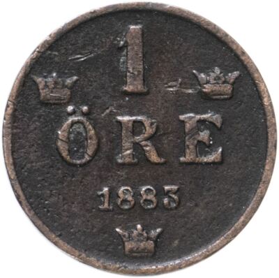 Sweden | Swedish 1 Ore Coin | Oscar II extra large letters | KM750