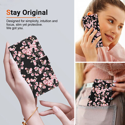 3D Plum blossom Wallet Phone Case For Xiaomi Redmi POCO Nokia Oneplus Motorola