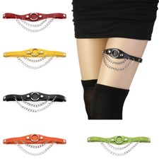 Leather O-ring Chains Thigh Garter Gothic Punk Leg Harness Belt for Girls