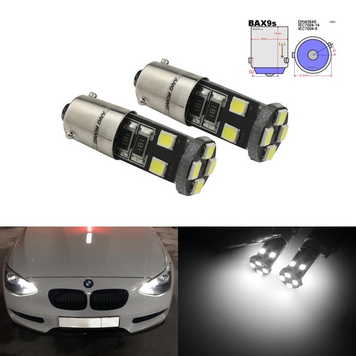 BAX9s 64132 H6W 434 8 SMD 3528 LED Sidelight Daytime Running Light Lamp DRL Bulb - Picture 2 of 12