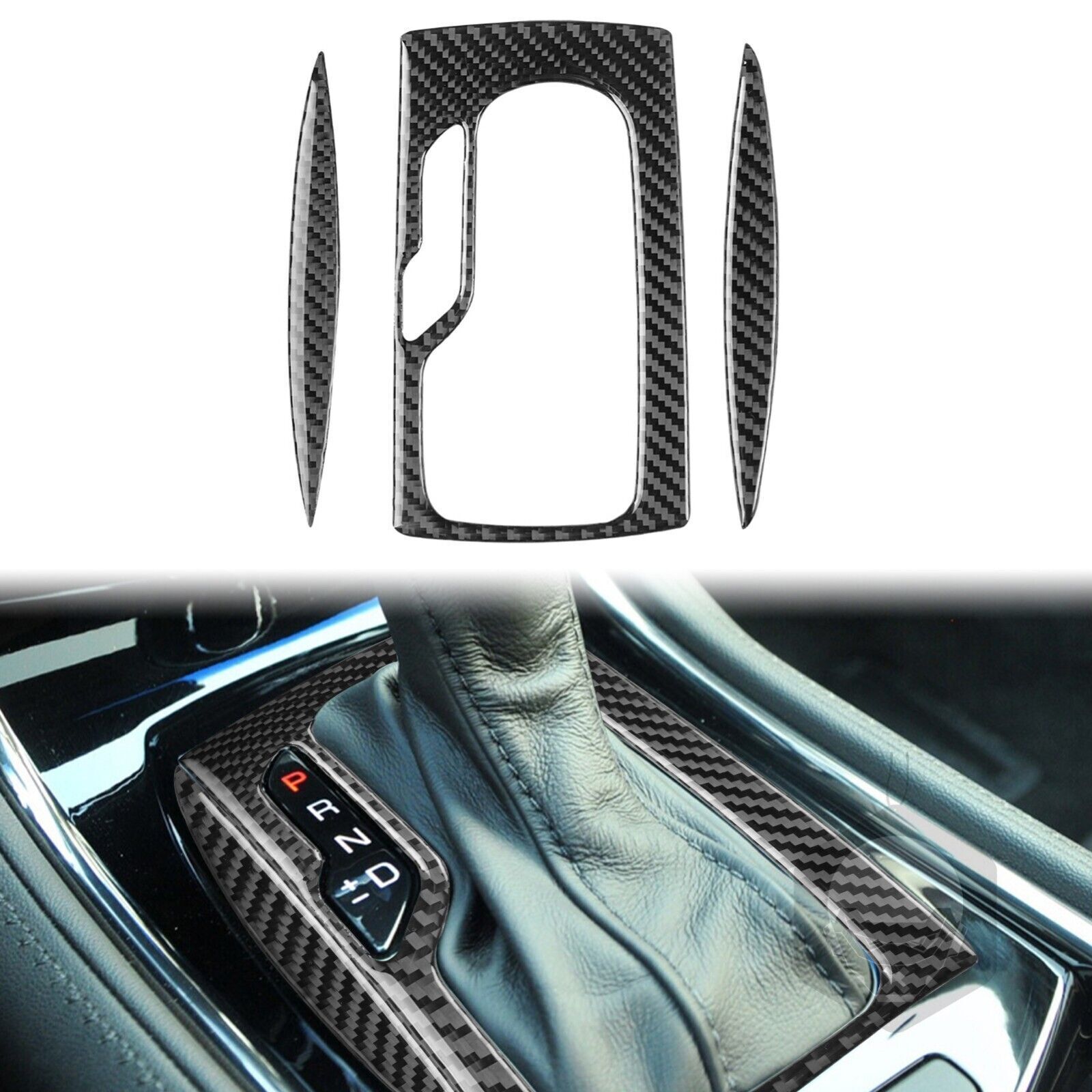 Real Carbon Fiber Gear Shift Frame Cover for Cadillac ATS & ATSL (2013-2019) - Premium Upgrade for Interior Style