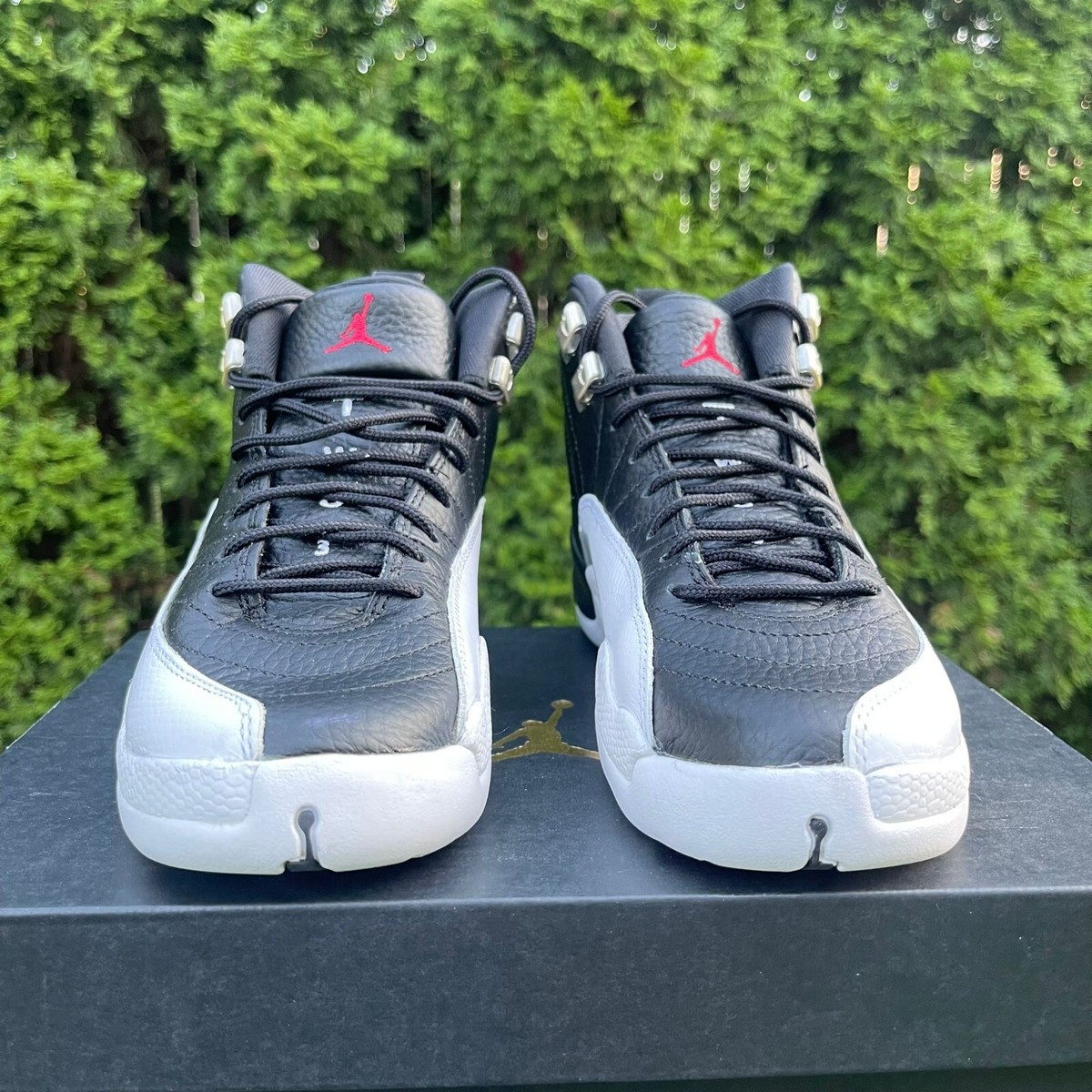 Size 6.5Y - Jordan 12 Retro Mid Playoff Black/ Varsity Red-White