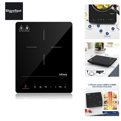 Induction Hob 1 Plate, Single Induction Hob 2100 W, 28 cm Hot Plate, Portable...