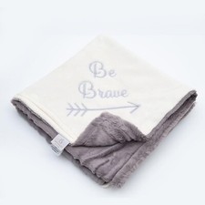 Gray Luxury Cuddle Minky Baby Blanket Super Soft Double Layer Embroidered Faux