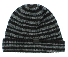 Coach Unisex Knit Beanie 83147, Cashmere Striped Ribbed Knit Beanie, MSRP $128