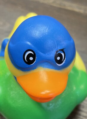 Gamma Green Super Hero Rubber Duck - 3 Inch Bath Toy With Squeaker