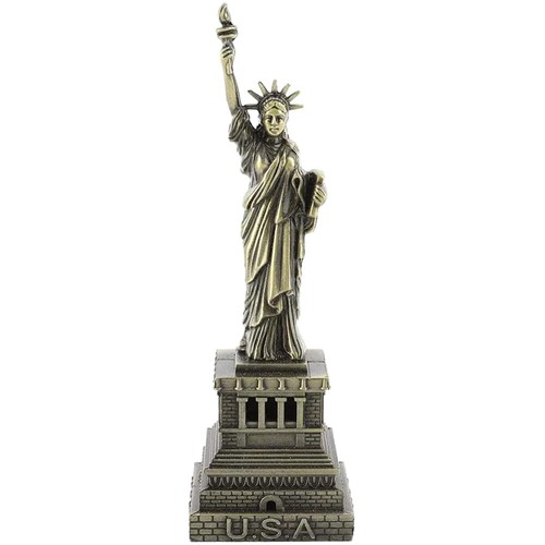 Estatuilla grande de oficina de metal de la Estatua de la Libertad - recuerdos - Imagen 6 de 16