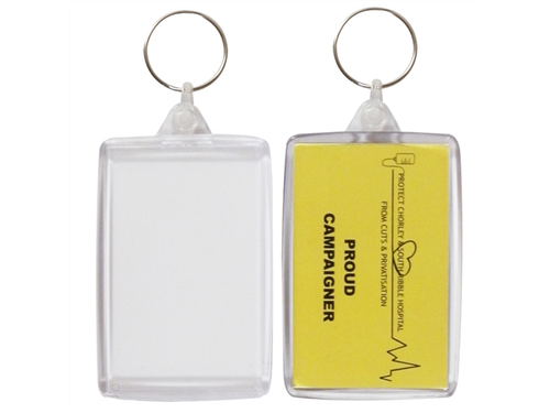 Large Insert Key Rings - IZ02 clear acrylic fobs made in the UK, 70x45mm inserts - Picture 3 of 10