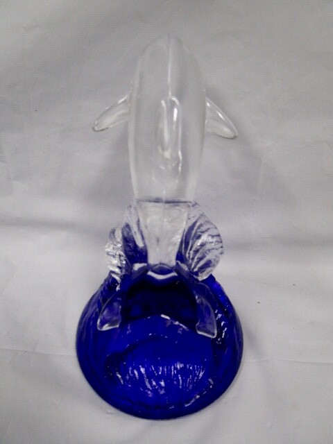 Cristal d'Arques Lead Crystal - Blue Dolphin Porpoise - Art