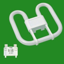 Image of 2x 16W GR8 2D Light Bulbs 2 pin CFL Energy Saving 3500K White Double D Lamp