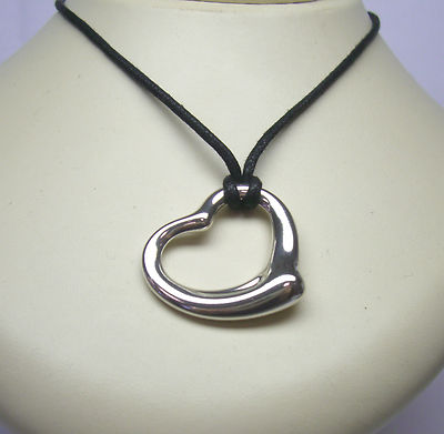 Gold Cord Necklace Black Heart Tiffany Necklace TIFFANY CO ELSA