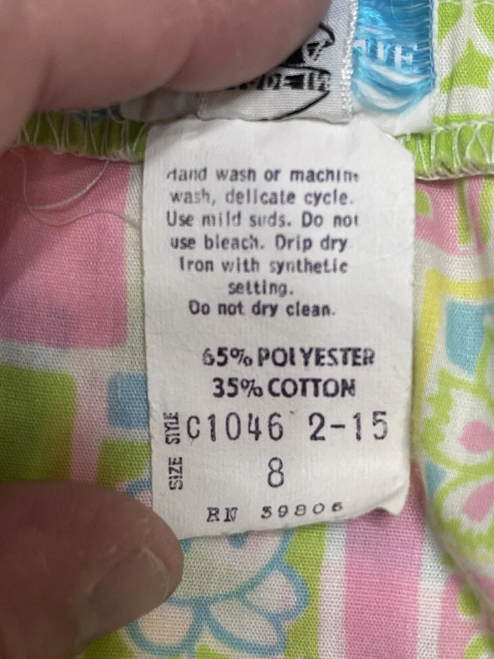 Vintage The Minnie Lilly Pulitzer Spaghetti Strap Sun Dress Girls 8 Made in USA - Image 4 of 4