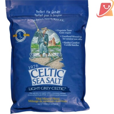 5 Pound Resealable Bag Light Grey Sea Salt Additive-Free Perfect for Cooking ...