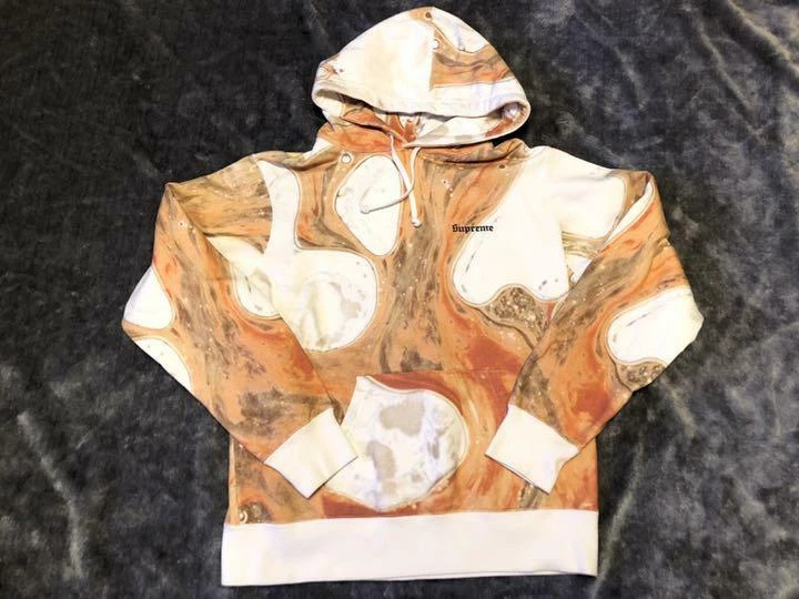 Supreme Andres Serrano 17AW M Size Parka Hoodie Blood and Semen White x Orange m