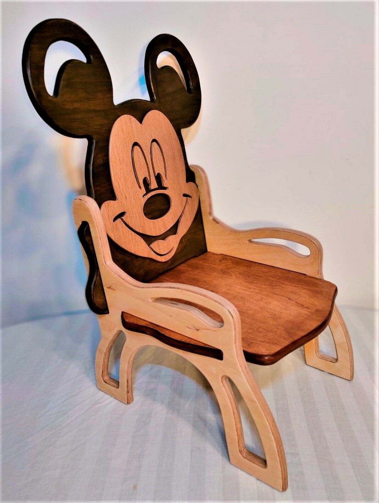 Baby chair Mickey Mouse creative cartoon ecological natural cover wooden stool