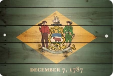 DELAWARE flag Sign 8 x 12 Patriotic Emblem  Patriotic Version