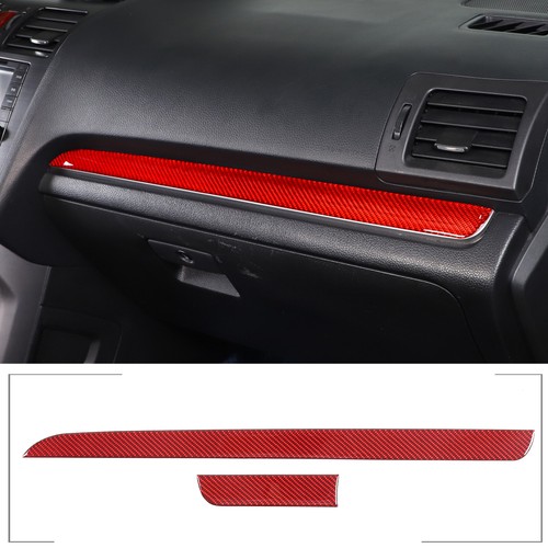 Red Carbon Fiber Interior Dash Trim Sticker Strip Set Fits Subaru