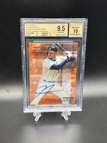 Freddie Freeman [Orange Refractor] #FA-FF 2016 Topps Finest Autographs card