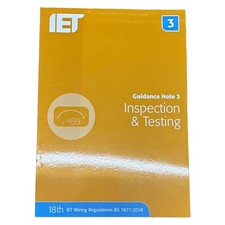 IET Wiring Regulations Guidance Note 3 Inspection & Testing 18th Ed BS7671:2018
