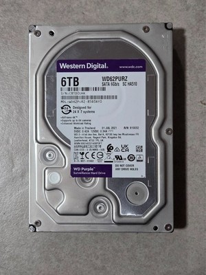 GENUINE WESTERN DIGITAL PURPLE 3.5'' HARD DISK DRIVE 6TB SATA HDD WD62PURZ