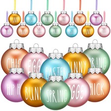 12 Pieces Spring Hanging Ornaments Plastic Egg Decorations Decorative Easter ...