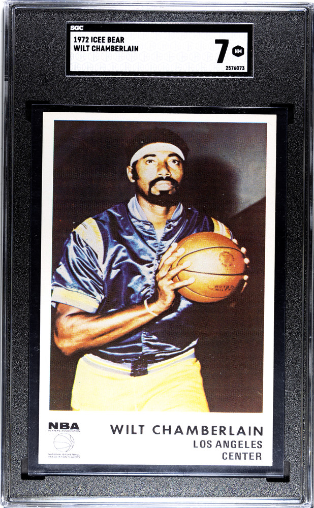 1972 Icee Bear Wilt Chamberlain HOF Los Angeles Lakers Basketball Cards SGC 7