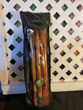 48  Wood Walking Stick New Leather Strap And Carry Bag