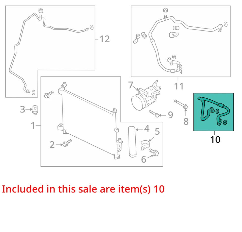 Air Conditioner Discharge Hose Assembly FITS 2013-2019 NISSAN VERSA 1.6L - Image 4 of 4