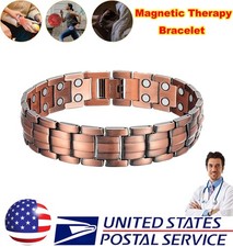 Men's Bracelet Magnetic Therapy Arthritis Pain Relief Pure Solid Copper Bangle