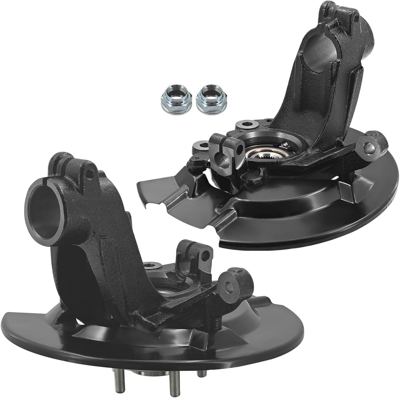 Pair Front Steering Knuckle & Wheel Bearing Hub Assemblies for Ford Escape 13-19