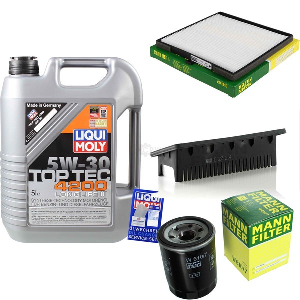 Mann Inspektionspaket 5L Liqui Moly Top Tec 4200 5W-30 FüR Hyundai I10 1.2-image
